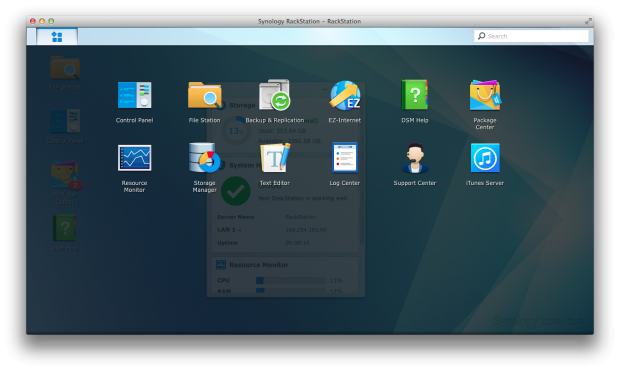 DSM 5.0 auf einer Rackstation RS214 (Screenshot: Golem.de)